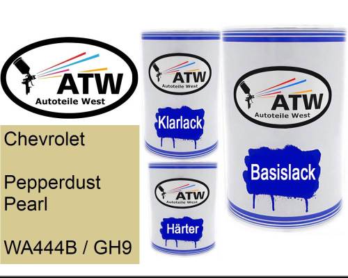 Chevrolet, Pepperdust Pearl, WA444B / GH9: 500ml Lackdose + 500ml Klarlack + 250ml Härter - Set, von ATW Autoteile West.
